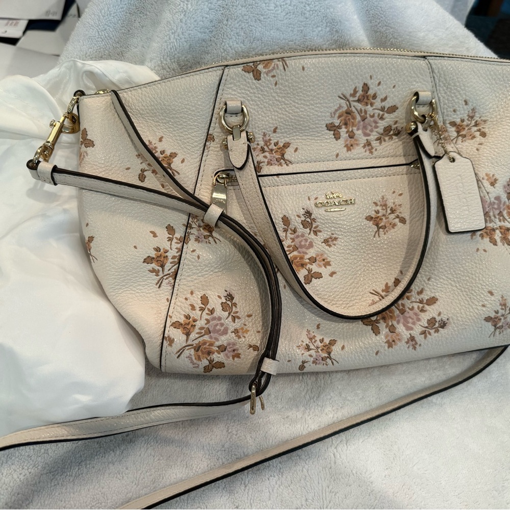 Coach Cream Floral Shoulder Bag